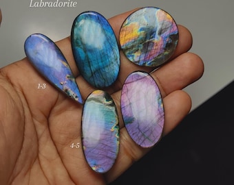 AAA Labradorite Cabochon | Blue Flash Natural Gemstone | Designer Jewelry Stone (40-43mm)
