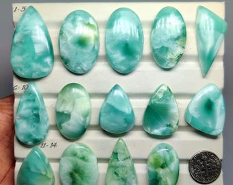 AAA Hemimorphite Cabochon | Sky Blue Crystal Gem | Rare Collector Jewelry Stone (25-37mm)