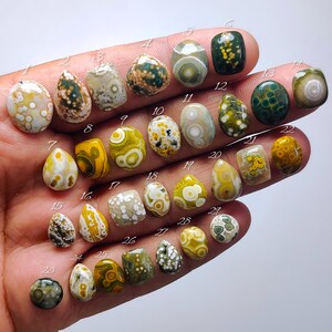 Exotic Ocean Jasper Gemstone | Unique Orb Pattern Stone for Statement Jewelry & Collectors (10-18mm)