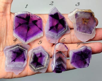 Super Seven Amethyst Slice - Brazil Crystal Slice, Rare Melody Stone for Jewelry Making (39mm-53mm)