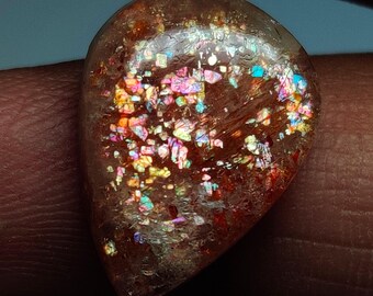 AAA Natural Confetti Sunstone - Gemstone for Wire Wrapped Jewelry and Silver Pendant Making (21x15x6mm)
