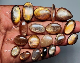 Natural Meteor Shower Sunstone - Cabochon for Silver Jewelry Pendant Ring Supplies (15mm-28mm)