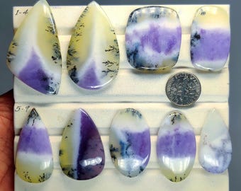 Dendritic Amethyst Cabochon | Scenic Purple Crystal | Natural Inclusion Gem (33-48mm)