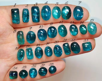 AAA Neon Blue Kyanite Cabochon | Flashy Designer Gemstone for Jewelry Making (7-15mm)