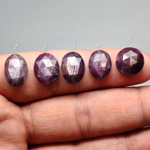 Rose Cut Star Ruby Gemstone - Natural Ruby for Jewelry Making Rings Pendants Earrings (13mm-15mm)