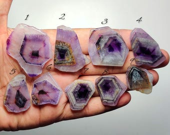 Super Seven Amethyst Slice - Brazil Crystal Slice, Rare Melody Stone for Jewelry Making (31mm-50mm)