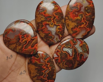 Moroccan Seam Agate Cabochon | Natural Banded Agate | Collector Pattern Stone (48-57mm)