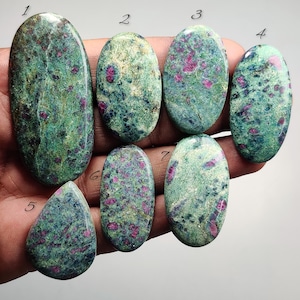 Ruby Fuchsite - Natural Red Green Gemstone for Jewelry, Rings, Pendants, Earrings, Wire Wrapping (40mm-67mm)