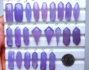 Natural Lavender Chalcedony Cabochon – Gemstone for Wire Wrap, Macrame, Rings, Earrings, Jewelry (24mm-26mm)