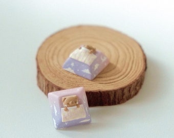 Dreamy sleeping bear handmade artisan keycap