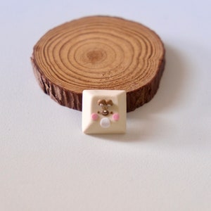Coffee buddies bunny handmade artisan keycap