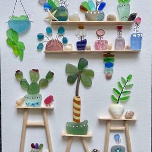 Sea Glass Plant Art Flowers Artwork