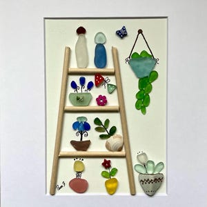 Sea Glass Plant Art Flowers Artwork