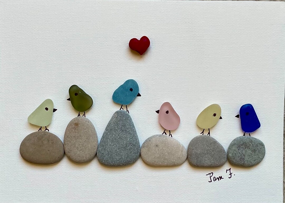 Sea Glass Bird Wall Art Framed Artwork Bird Picture Etsy