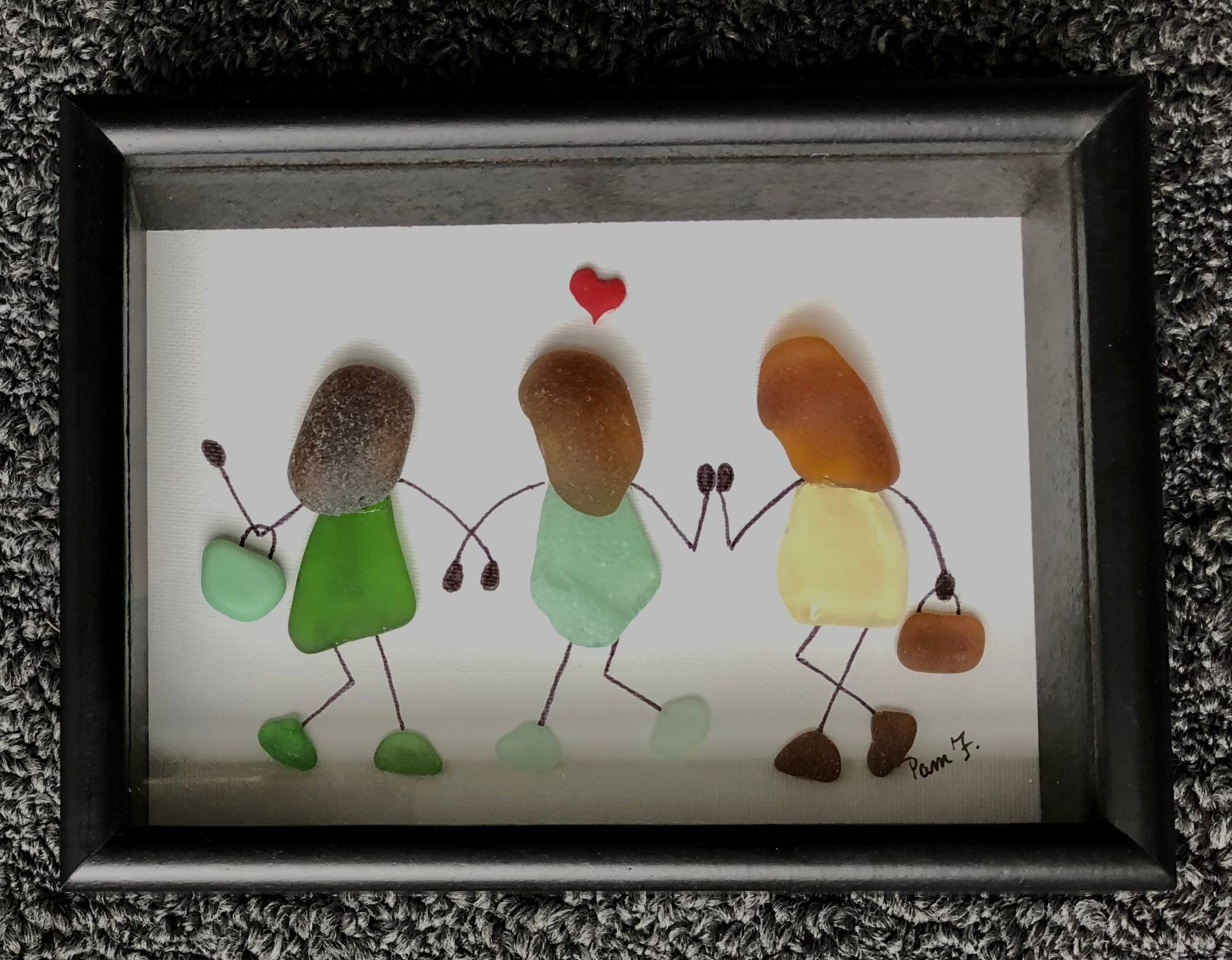 Sea Glass Art Sisters Friends Artwork Etsy