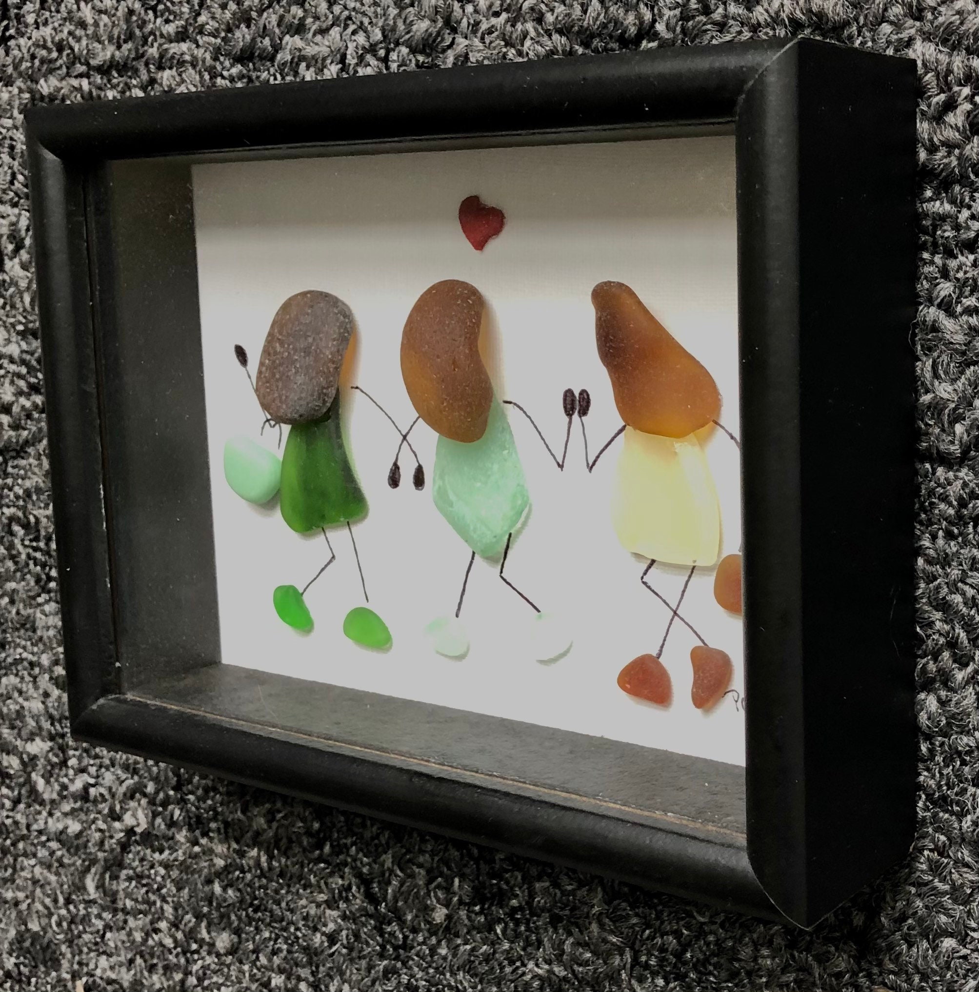 Sea Glass Art Sisters Friends Artwork Etsy