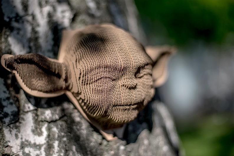 Yoda masque à monter soi-même en carton écologique. 3D sculpture bricolage Puzzle. image 7