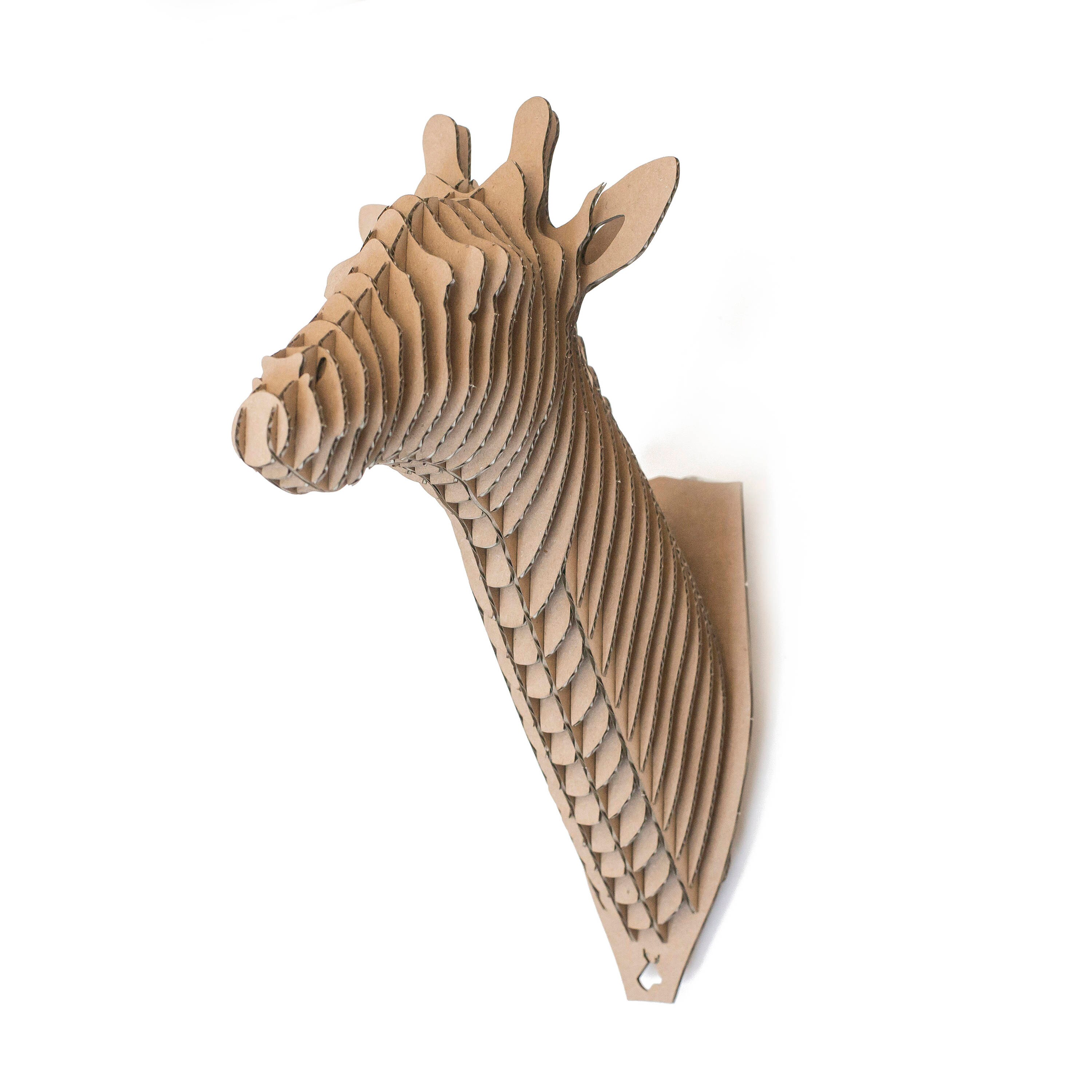 Oliver cardboard giraffe head trophy 3D Puzzle DIY Kit Etsy
