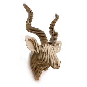 Trophée Victor - Kudu des antilopes. Animal à monter soi-même en carton écologique. 3D sculpture bricolage Puzzle.