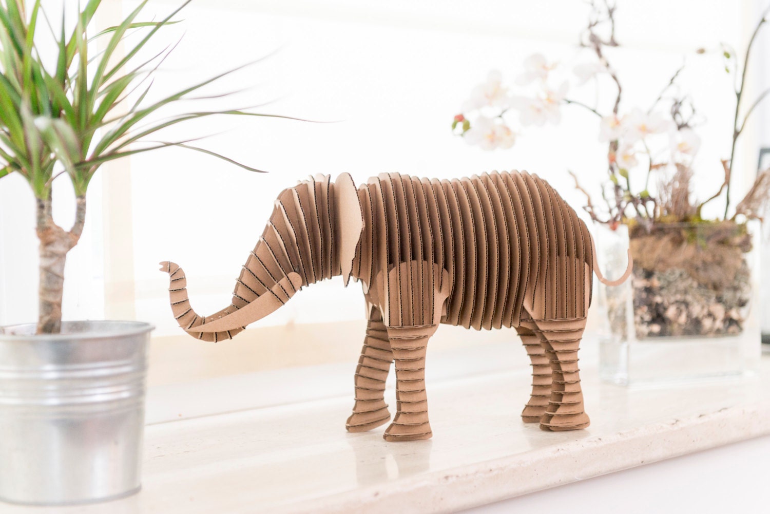 Elephant Frank cardboard figure 3D Puzzle DIY Kit Paper Etsy