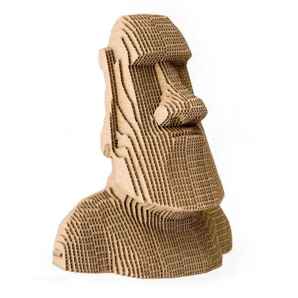 Skulptur Moai der Osterinsel. Zur Selbstmontage aus umweltfreundlichem Karton. 3D DIY Puzzle Skulptur.