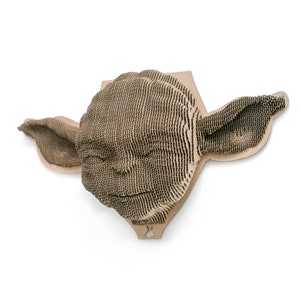 Yoda masque à monter soi-même en carton écologique. 3D sculpture bricolage Puzzle. image 6