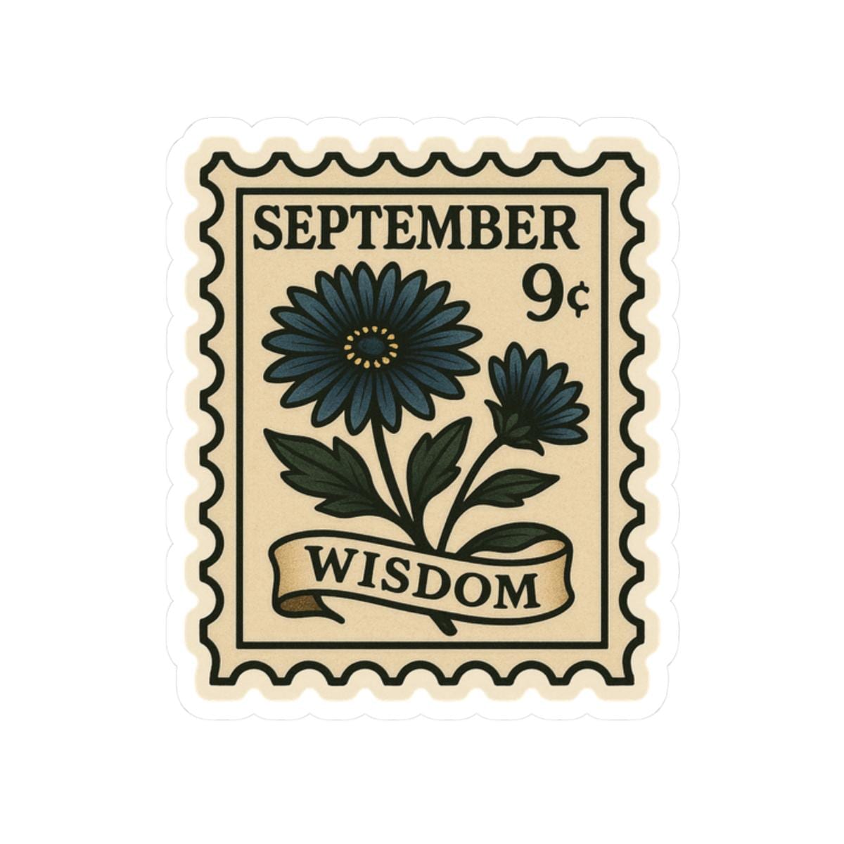 September Birth Flower Sticker: American Traditional Tattoo Style - Etsy