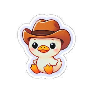 Adesivo cowboy anatroccolo, adesivo per bambini, adesivo per laptop, adesivo per bottiglia d'acqua, adesivo per animali carini, adesivo per anatra occidentale