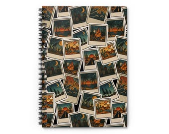 Adventure Photo Collage Spiral Notebook: Travel Journal, Scrapbook