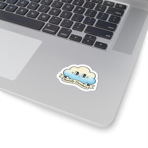 Mentally Elsewhere Cloud illustration Kiss-Cut Sticker | Cute pastel cloud decal image 11