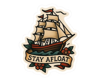 Nautische scheepstattoosticker: maritieme kunst in Sailor Jerry-stijl