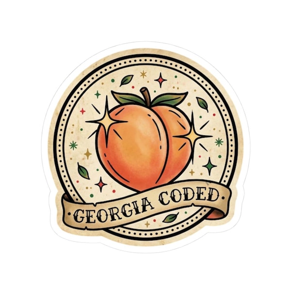 Georgia Coded Peach Sticker | Peach Laptop Decal