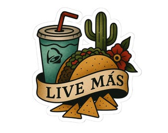 Taco Smell Inspired Stickers: American Traditional Tattoo Art Decals