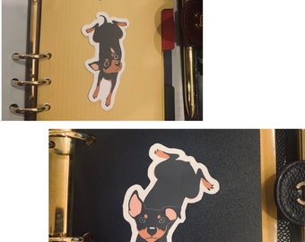 BT2MPS Miniature Pinscher Min Pin Dog Play with Me Die Cut Vinyl Sticker