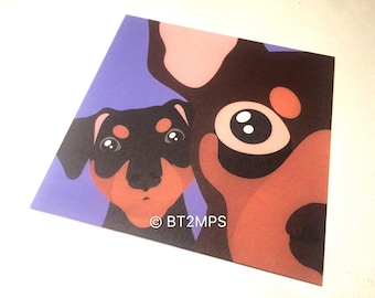 Impresión artística pequeña de perro pinscher miniatura POP ART de Min Pin