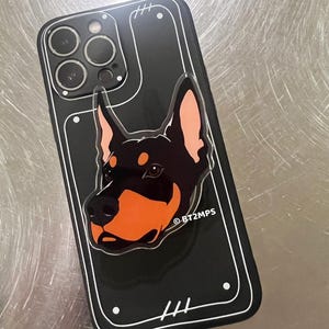 BT2MPS dobermann pinscher acryl telefoongreep / iPhone-houder / mobiele telefoonstandaard / MagSafe