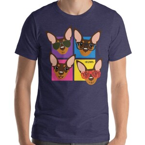 BT2MPS MinPin Pop Art - Chocolade Min Pin Korte-Mouw Unisex Wit T-shirt