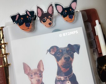 BT2MPS Min Pin Miniature Pinscher Acrylic Clip for agenda planner stationary