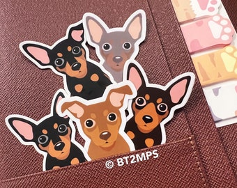 BT2MPS Miniature Pinscher Min Pin Dog Die Cut Vinyl Sticker