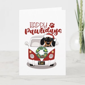 BT2MPS Dackel Dackel Doxie Hundepfoten & Geschenke für unterwegs! Weihnachtsfeiertags-Karte