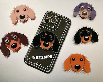 Dachshund Dog Acrylic Phone Grip: MagSafe Compatible Mobile Stand