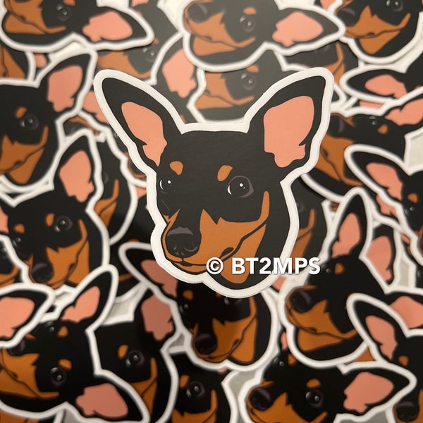 Miniature Pinscher Min Pin Big Head Vinyl Stickers