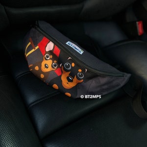 BT2MPS Min Pin Minimalism Dog Owner Fanny Pack Bum Bag | Custom Made | Dog | Miniature Pinscher