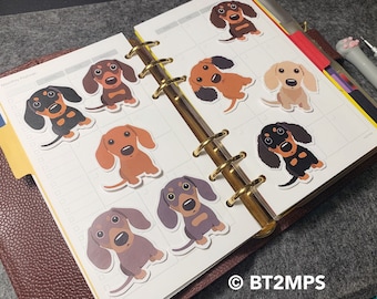 3x Dachshunds Sticker Planner Agenda Stickers Doxie Sausage Dog Weiner Dog