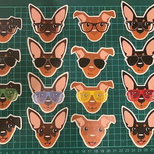4x Miniature Pinscher Min Pin Sticker Planner Agenda Stickers VW Bus, Vespa