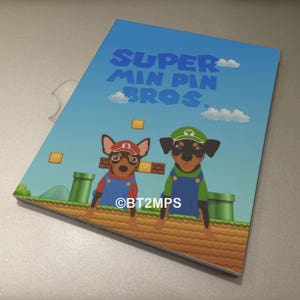 Super Min Pin Brothers (Zwerg Pinscher) Postkarten 2er Pack