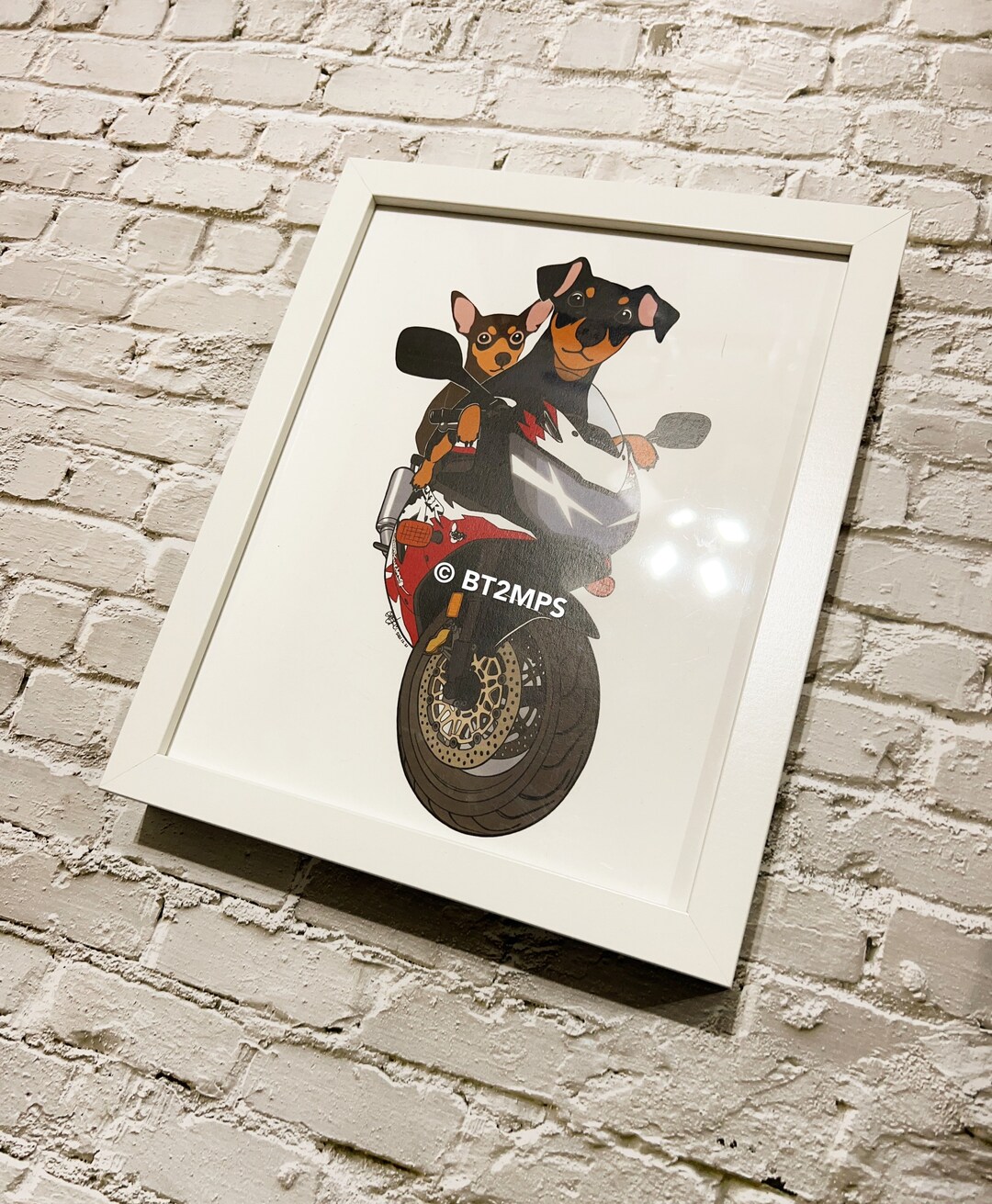 BT2MPS Min Pin Miniature Pinscher Dog Out for a Ride Illustration