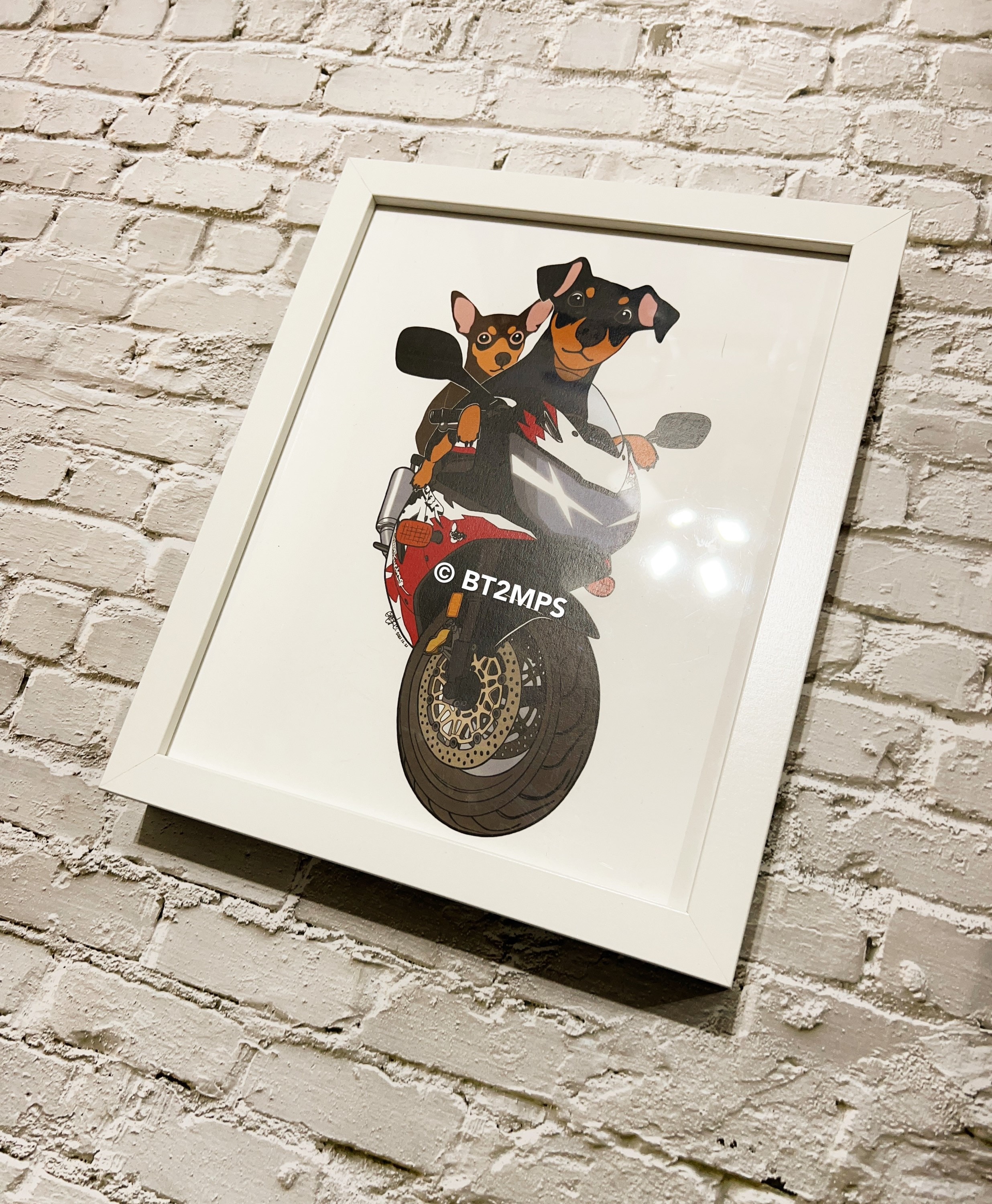 BT2MPS Min Pin Miniature Pinscher Dog Out for a Ride Illustration
