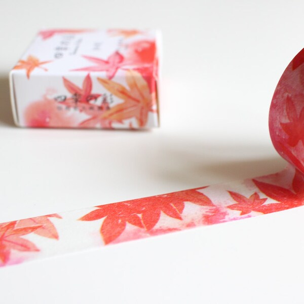 Autumn Leaves Washi Tape, Maple Leaf Washi Tape, Orange Washi Tape (NT-104)