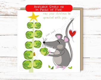 Christmas Mouse Card - for Delicious Sprouty Festive Wishes!